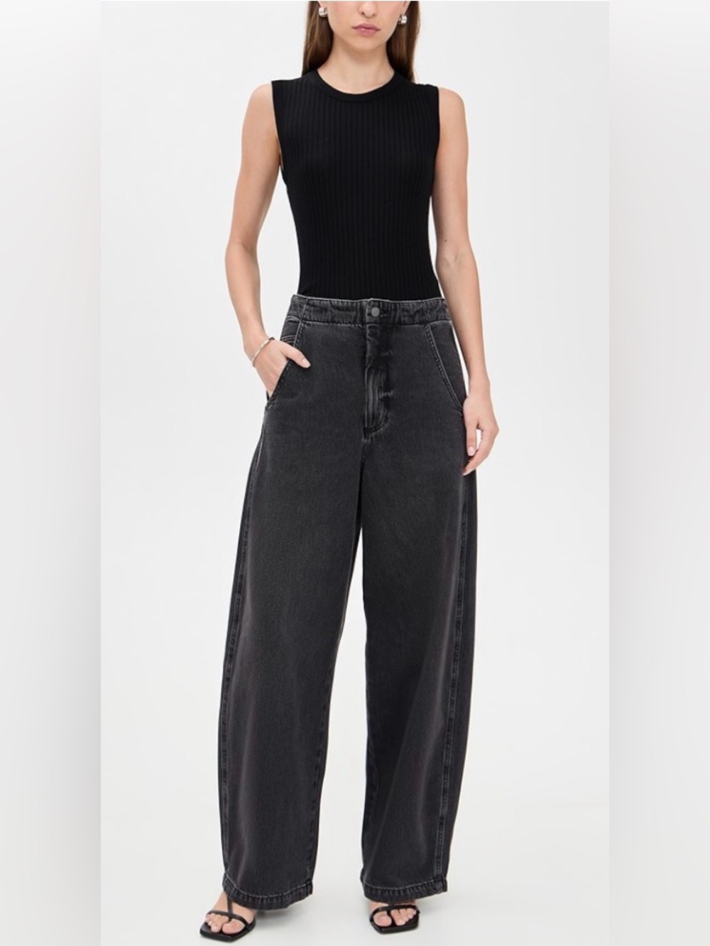 Pistola Lottie High Rise Bowed Leg Jeans in Zen Wash Size 23 NWT